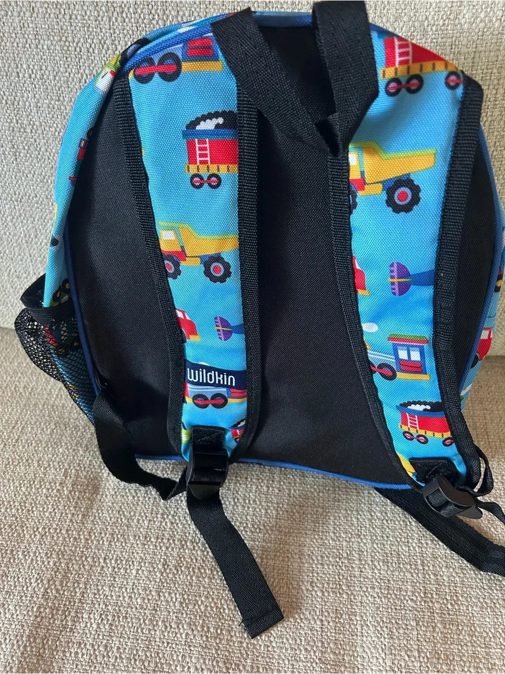 Kids Light Blue Vehicle Print Backpack